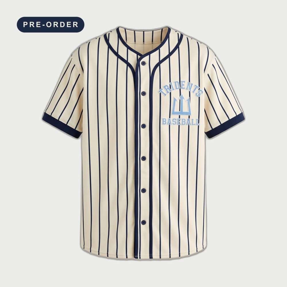 Tridents Jersey — Navy Pinstripe